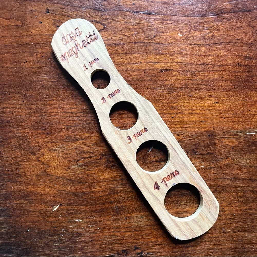 Artisan Hand Crafted “Dosa Spaghetti” Spaghetti Portion Measure Wood